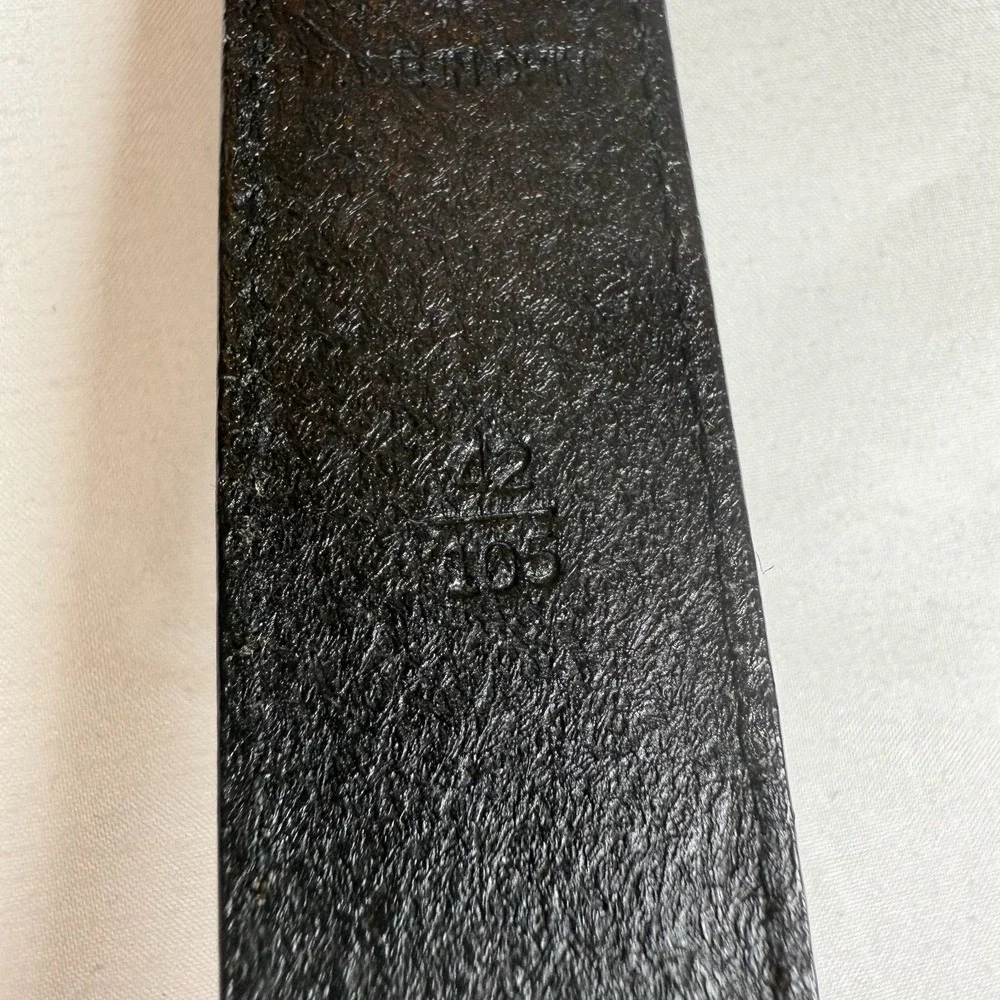 Vintage Lauren Ralph Lauren‎ Mens Leather Belt Black Size 42/105 Embossed Logo